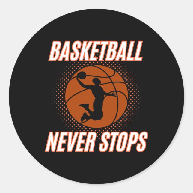 Basketball 9  classic round sticker (Front)