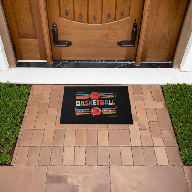 Basketball Abstract Word Art - Minimalist Doormat (Outdoor)