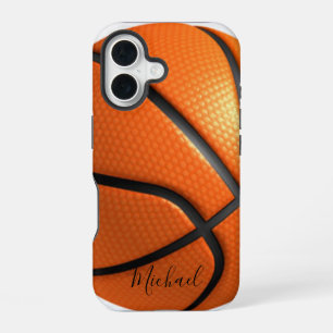 Basketball Add Your Name Customisable iPhone 16 Case