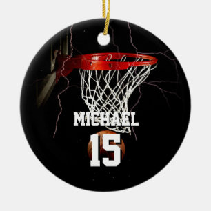 Basketball Add Your Name & Number Ceramic Ornament