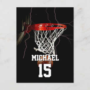 Basketball Add Your Name & Number Holiday Postcard