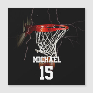 Basketball Add Your Name & Number Magnetic Card