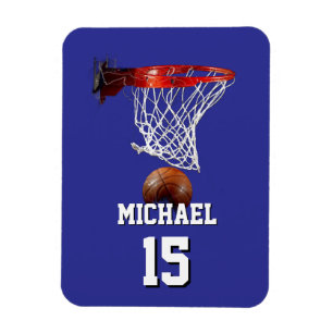 Basketball Add Your Name & Number Pop Art Magnet
