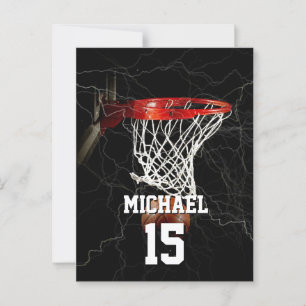 Basketball Add Your Name & Number Pop Art Postcard