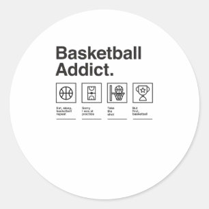 Basketball Addict Classic Round Sticker