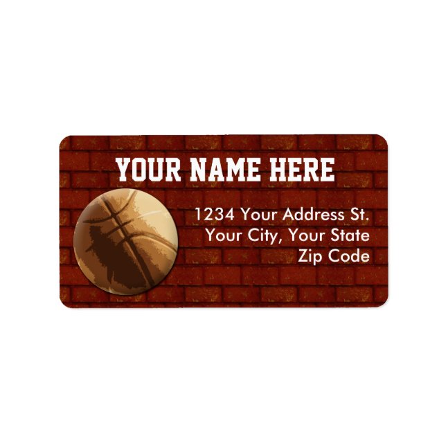 Basketball Address Labels (Front)