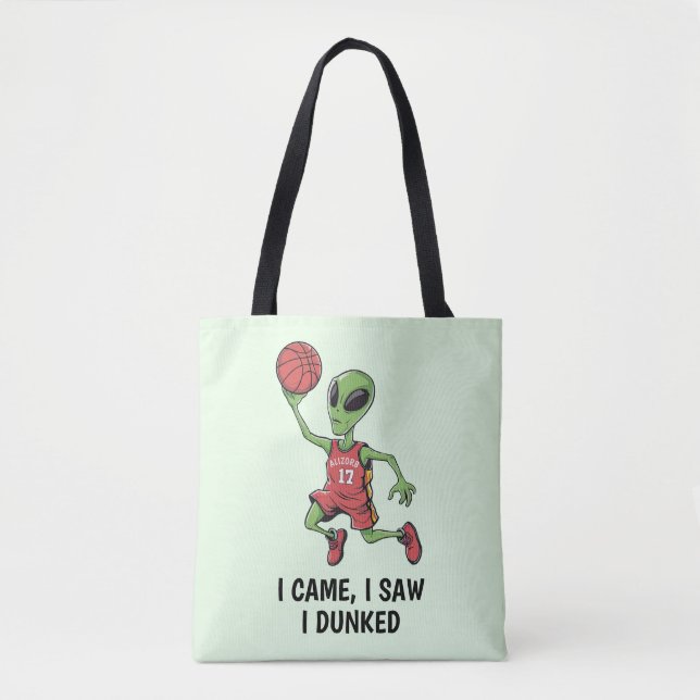 Basketball Alien Tote Bag (Front)