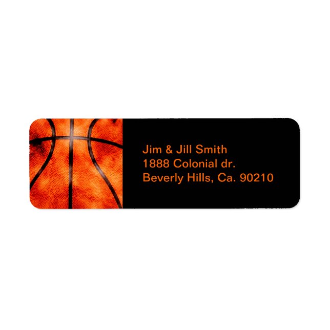 Basketball All Day Grunge Style Return Address Label (Front)