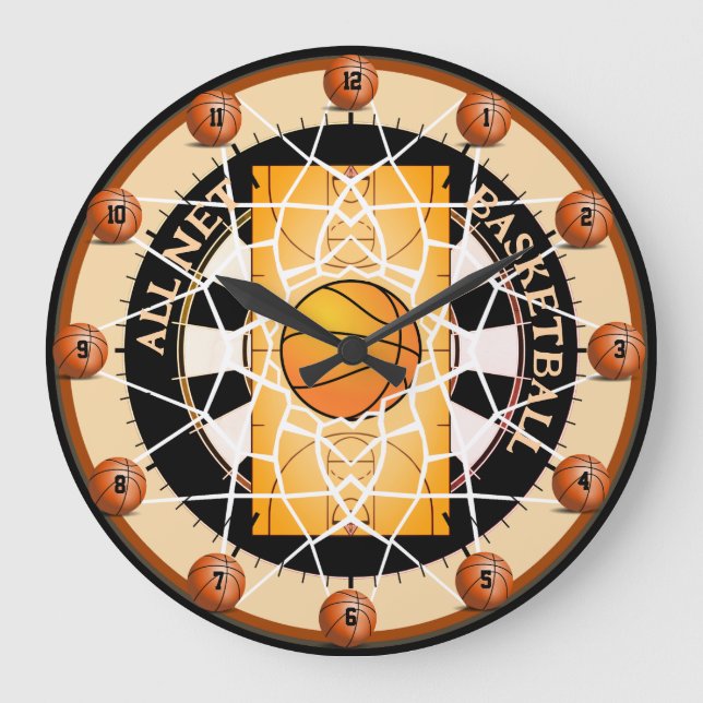 Basketball All Net Large Clock (Front)