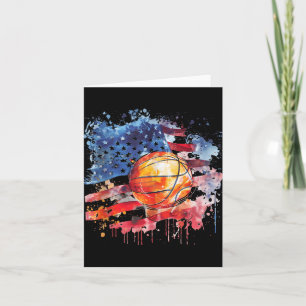 Basketball America Artwork Watercolor Basketball H Card