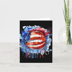 Basketball America Watercolor Basketball Hoop Usa  Card