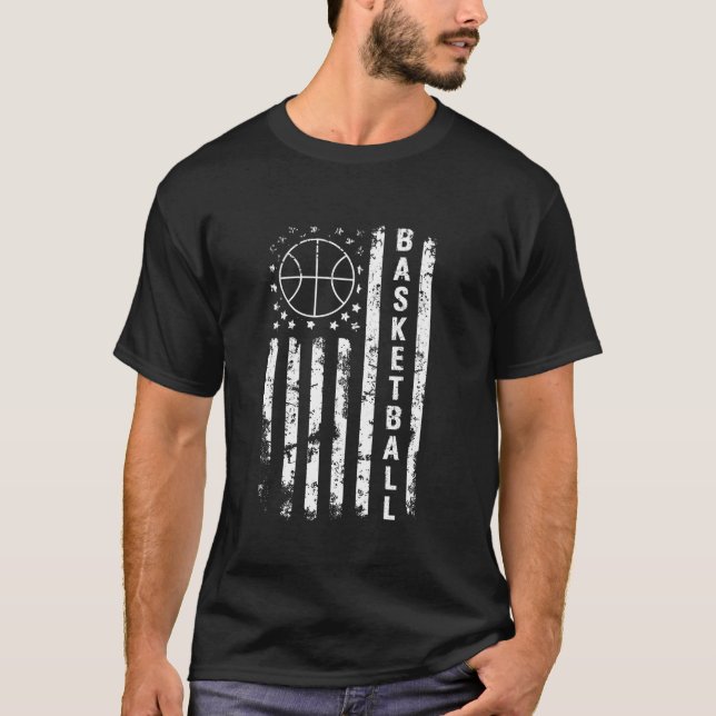 Basketball American Flag T-Shirt (Front)
