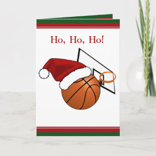  Basketball and Hoop Christmas  Holiday Card