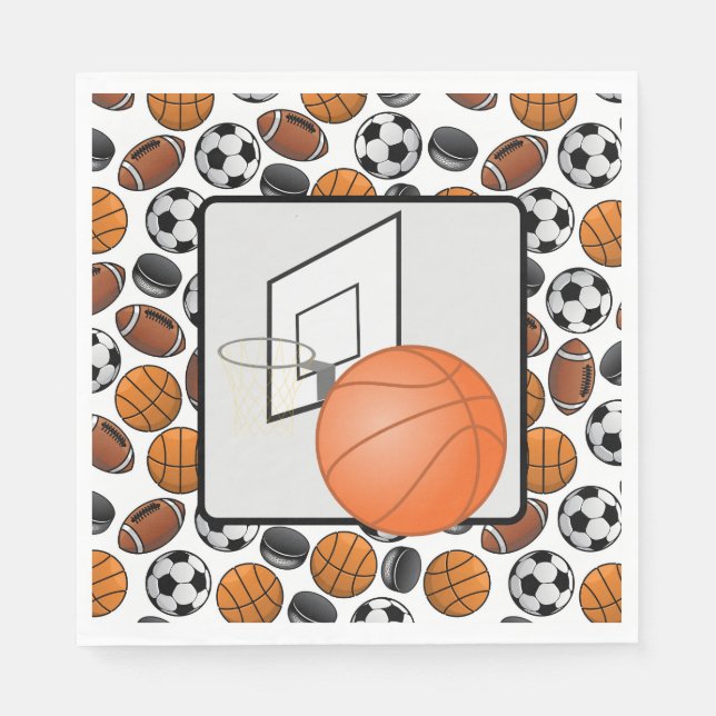 Basketball And Hoop Napkin (Front)