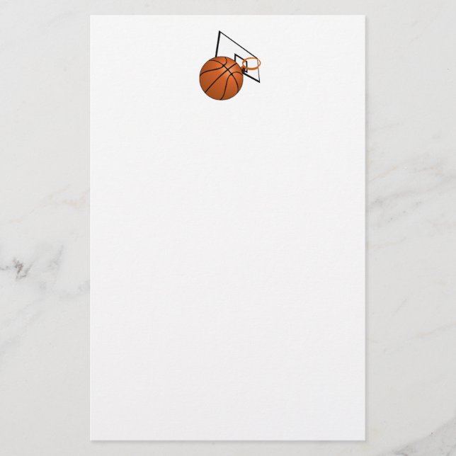 Basketball and Hoop Stationery (Front)