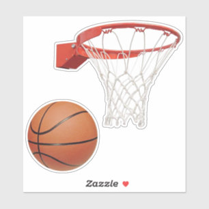 Basketball and Hoop Sticker