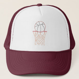 Basketball and net Outline Drawing Sports Hats