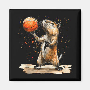 Basketball Animal Art Basketball Hoop Bball Player Magnet
