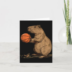Basketball Animal Art Basketball Lover Capybara Dr Card