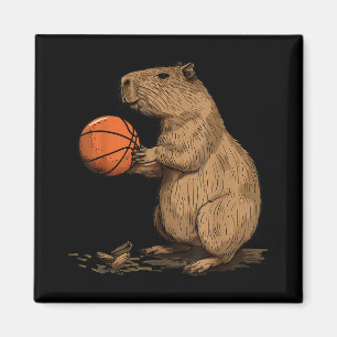 Basketball Animal Art Basketball Lover Capybara Dr Magnet