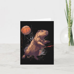 Basketball Animal Art Basketball Lover Drawing Cap Card