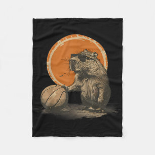 Basketball Animal Art Basketball Lover Drawing Cap Fleece Blanket