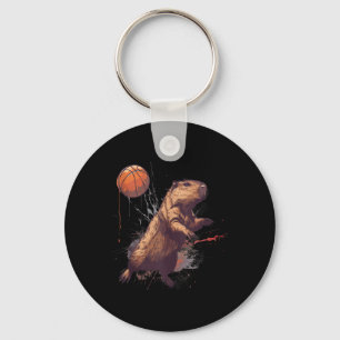 Basketball Animal Art Basketball Lover Drawing Cap Key Ring