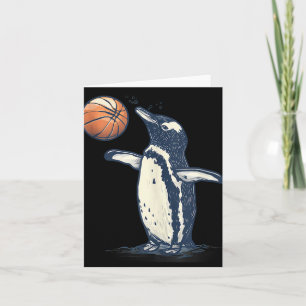 Basketball Animal Art Penguin Basketball Lover Dra Card