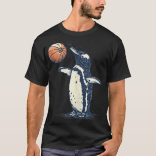Basketball Animal Art Penguin Basketball Lover Dra T-Shirt