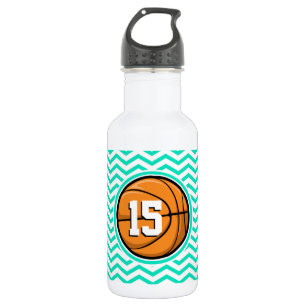 Basketball; Aqua Green Chevron 532 Ml Water Bottle
