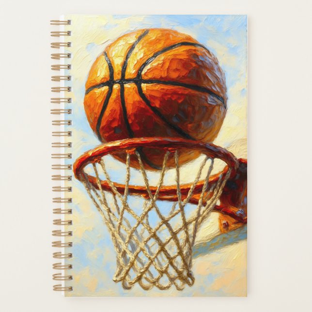 Basketball Art Notebook - Sports Design Journal Planner (Front)