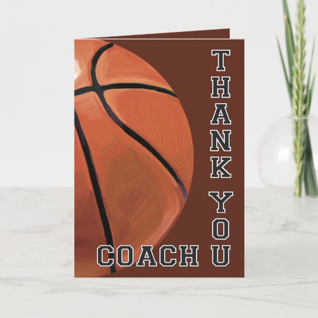 Basketball Art Thank You Coach Card (Front)