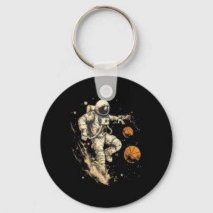 Basketball Artwork Astronaut Bball Player Splash D Key Ring