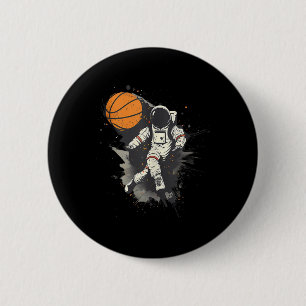 Basketball Artwork Astronaut Drawing Basketball Pl 6 Cm Round Badge