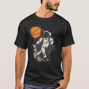 Basketball Artwork Astronaut Drawing Basketball Pl T-Shirt