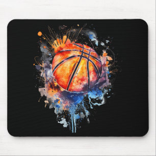 Basketball Artwork Basketball Hoop Colourful Water Mouse Pad
