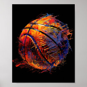 Basketball Artwork Basketball Hoop Drawing Bball P Poster