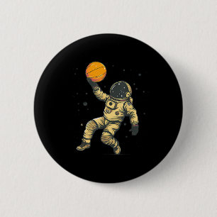 Basketball Artwork Basketball Lover Astronaut Bbal 6 Cm Round Badge