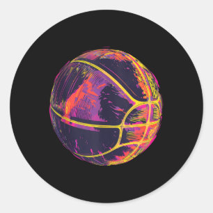 Basketball Artwork Basketball Lover Bball Player D Classic Round Sticker