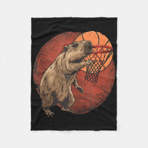 Basketball Artwork Basketball Lover Capybara Drawi Fleece Blanket