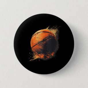 Basketball Artwork Basketball Lover Drawing Waterc 6 Cm Round Badge