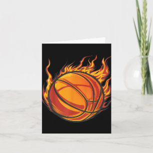 Basketball Artwork Basketball Lover Flaming Hot Dr Card