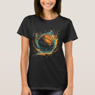 Basketball Artwork Basketball Lover Watercolor Dra T-Shirt