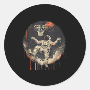 Basketball Artwork Basketball Player Drawing Astro Classic Round Sticker