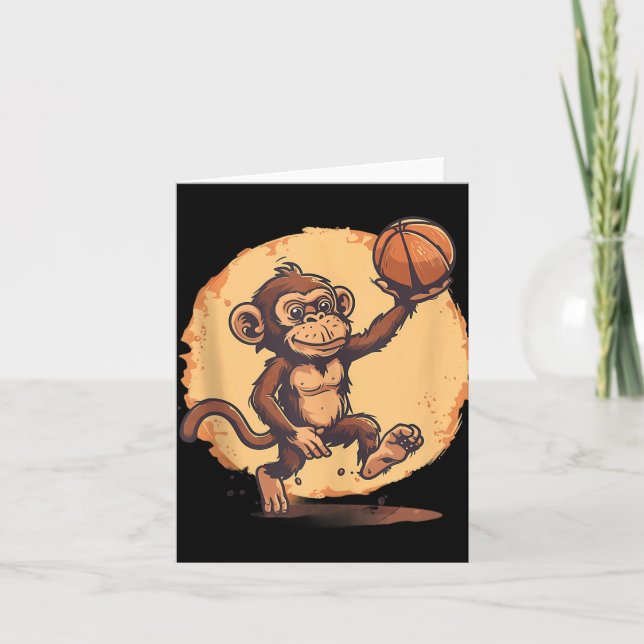 Basketball Artwork Basketball Player Drawing Cute  Card (Front)