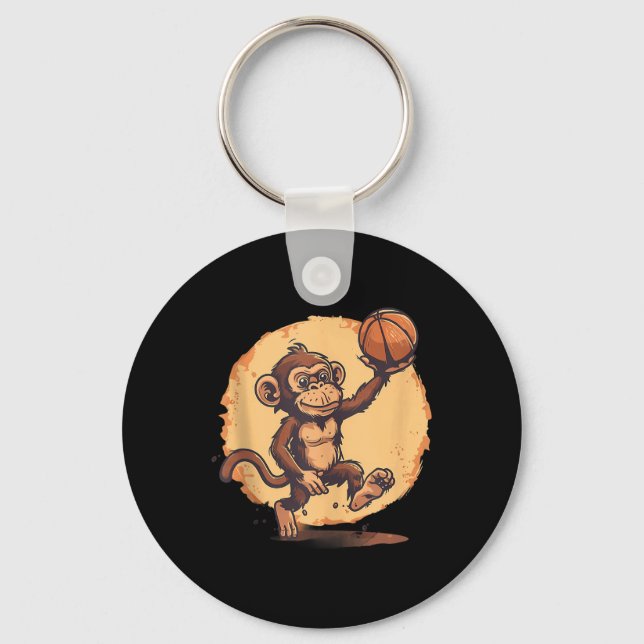 Basketball Artwork Basketball Player Drawing Cute  Key Ring (Front)