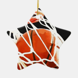 Basketball Artwork Ceramic Ornament