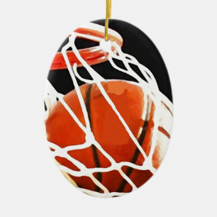 Basketball Artwork Ceramic Ornament