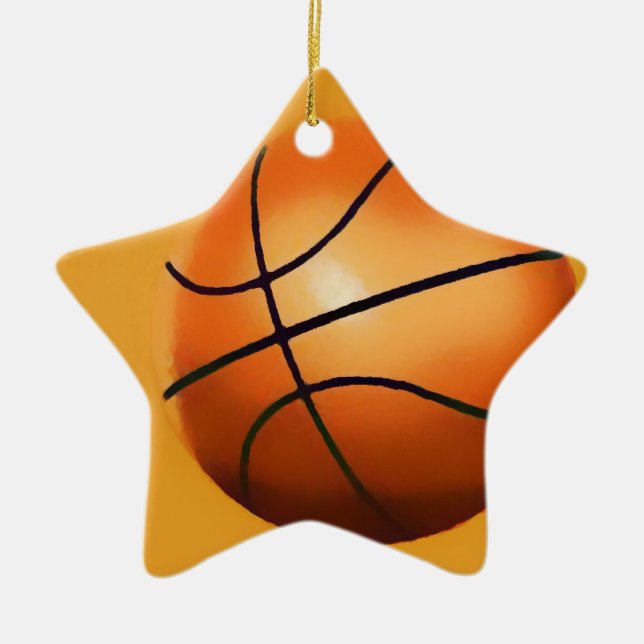 Basketball Artwork Ceramic Ornament (Front)