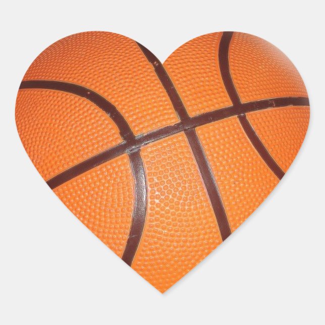 Basketball Artwork Heart Sticker (Front)